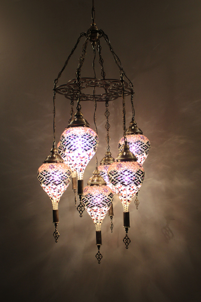 7in1 Bullet Glass Mosaic Laser Chandelier